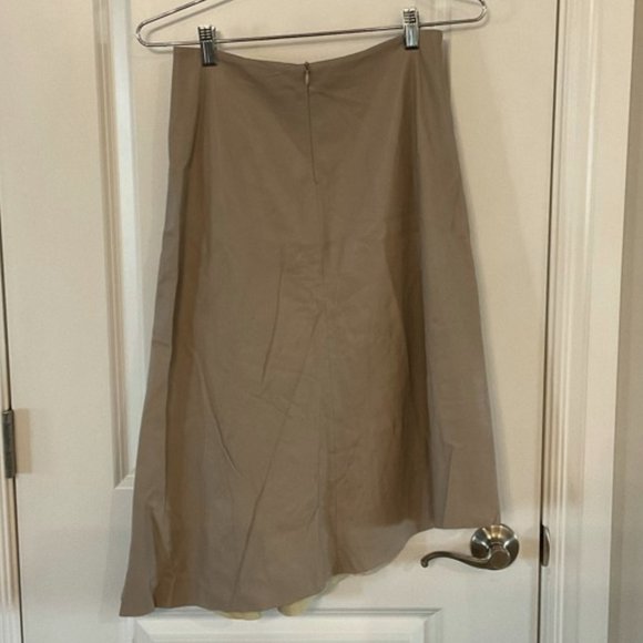 Asymmetrical Leather Pleated Skirt - Picture 2 of 6